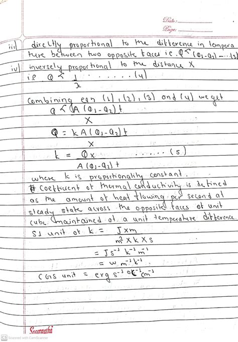Chapter 12: Rate of Heat Flow: Class 11 Physics Note - Your All Notes