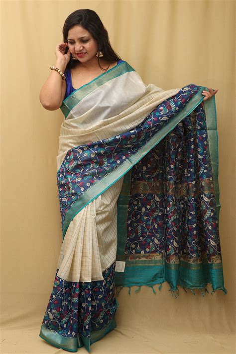 Blue Kalamkari Silk Saree - 20% Off!