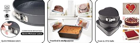 Buy Xacton 8-in-1 Cake Mould Baking Set Combo of Round, Heart, Square ...