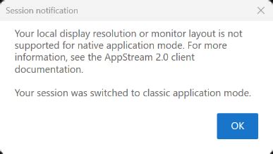 Image result for AppStream Client Native Mode Checkbox
