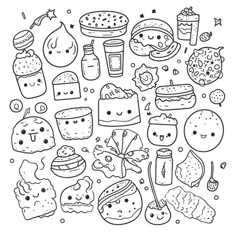 Food Cute Coloring Pages - MIT Printable