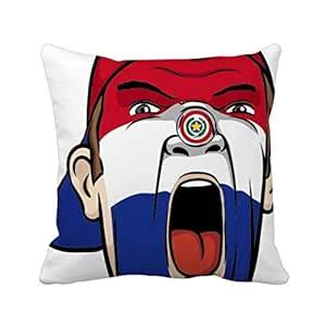 Buy Paraguay Flag Facial Makeup Mask Cap Square Throw Pillow Insert ...