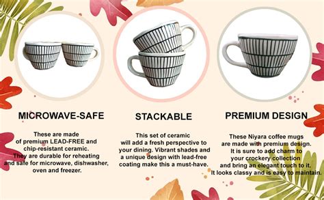 Buy Niyara Stoneware Handmade Premium Ceramic Tea Cups and Coffee Mugs ...