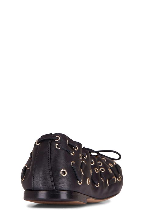 Chloé - Oracia Black Leather Ballet Flat | Mitchell Stores