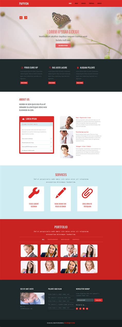 大红色响应式HTML5架构简单公司网站模板 手机网页模板_企业公司_网站模板