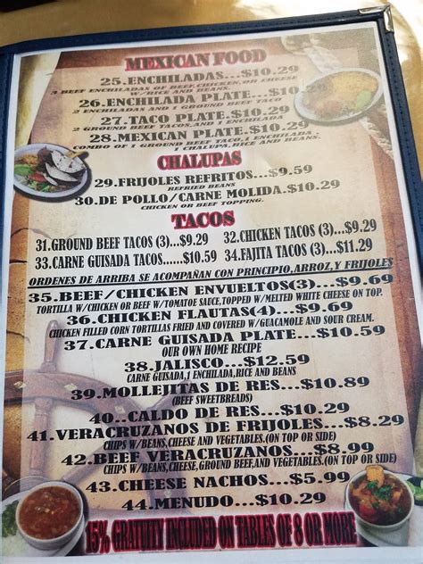 Menu at Casa De Marisco restaurant, Weslaco