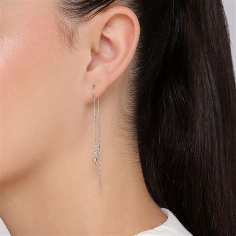 Whisper Threads Rhodium Plated 925 Sterling Silver Earrings – Zavya