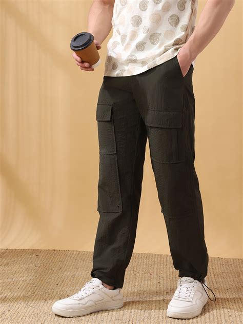 Men's Solid Straight Fit Parachute Cargo Joggers – DENNIS LINGO