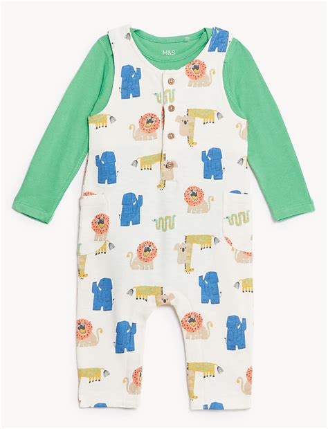 Buy 2pc Pure Cotton Animal Outfit at Marks & Spencer