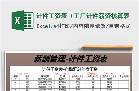 2021年计件工资表（工厂计件薪资核算表-Excel表格-工图网