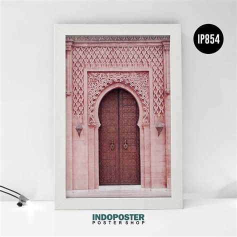 Jual Poster Islami Masjid Mohamed V Mosque Pink | Shopee Indonesia