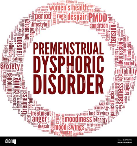 Premenstrual Dysphoric Disorder - PMDD vector illustration word cloud isolated on a white ...