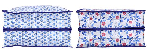 Kuber Industries 2 Piece Cotton Lingerie Undergarments Organizer, Blue ...