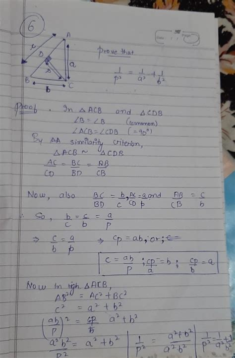 ABC is a right triangle, right angled at C. let BC=a,CA=b,AB=c and let ...