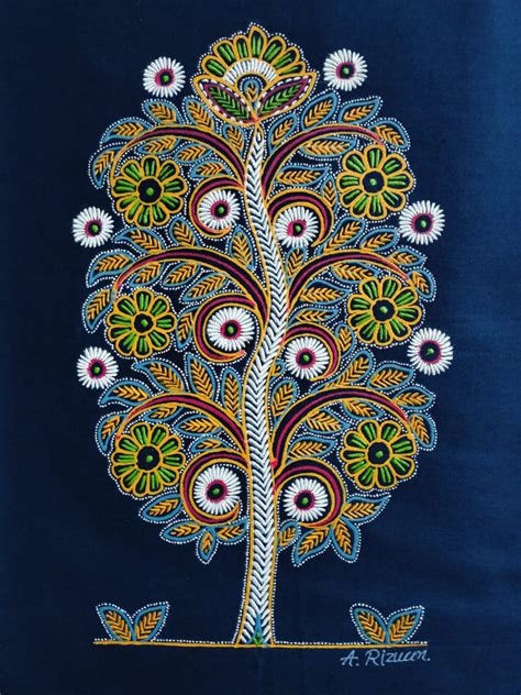 Traditional Rogan Painting For Sale -Tree Art by Rizwan Khatri