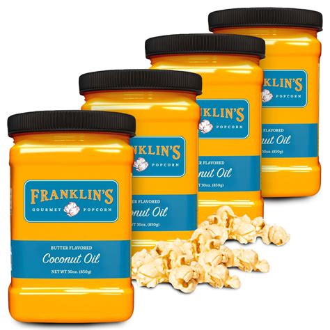 Franklins Gourmet Popcorn Butter Flavored Coconut Oil 30 Oz Tub ...