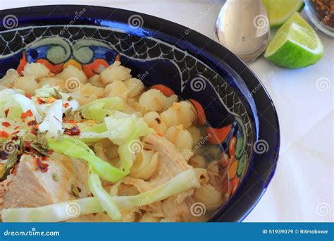 Mexican Pozole Pork and Hominy Soup Stock Image - Image of pork ...
