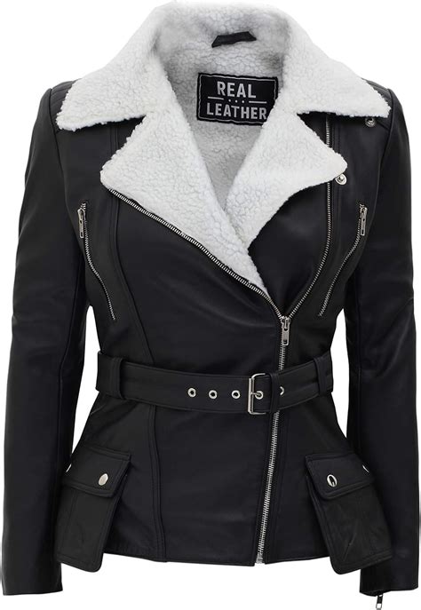 Buy Blingsoul Leather Jacket Women - 100% Real Leather Winter Coats for ...