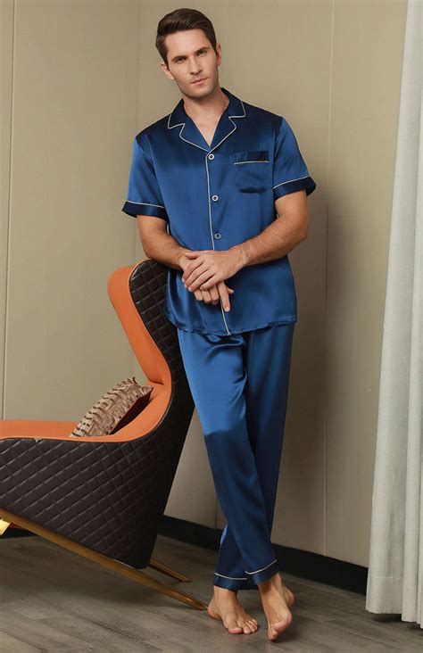 Startup Stardom | Blue Satin Luxury Loungewear Set for Men