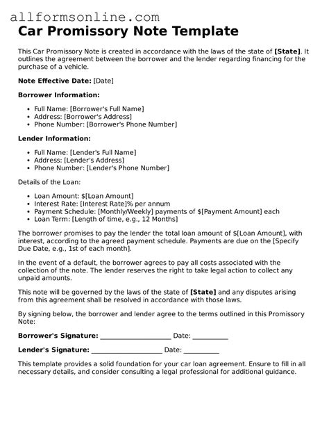 Image result for Car Promissory Note Form