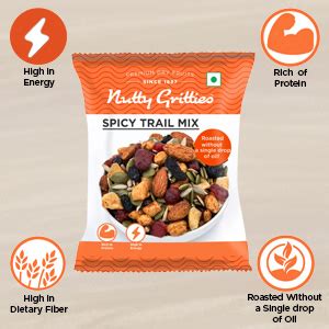 Nutty Gritties Spicy Trail Mix, 24g | Dry Roasted | Non-Fried, Zero Oil ...