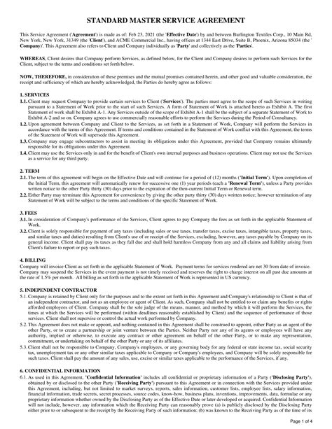 Image result for Standard Form Contract Examples