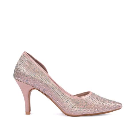 Buy Victoria Diamond Studded Dark Pink Slim Pumps | Lino Perros