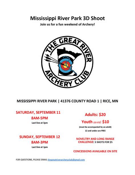 Mississippi River 3D Archery Shoot September 10 - 12, 2021