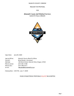 Fillable Online Klamath County Jail Medical Services Fax Email Print ...