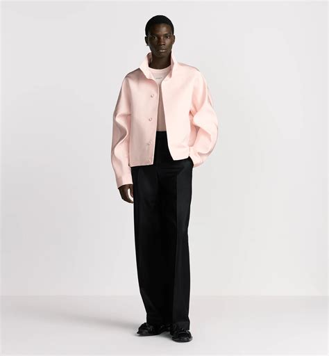 Stand-Collar Jacket Pink Silk Faille | DIOR