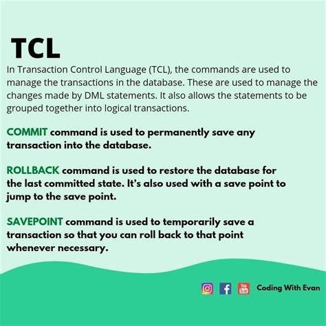 SQL DDL DML DCL TCL 的图像结果
