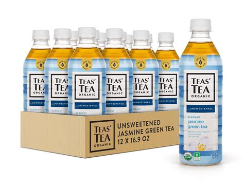 Teas' Tea Organic Unsweetened Jasmine Green Tea, No Sugar, Water Based ...