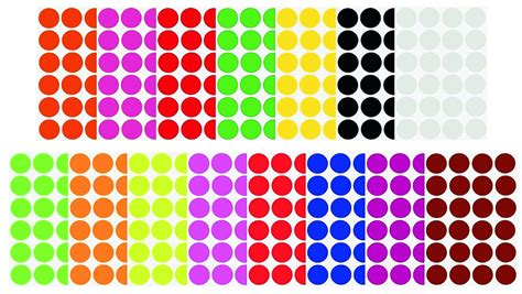 NOZOMI 400 Piece Mix Color 20mm (1 Inch) Round Dot Sticker Self ...