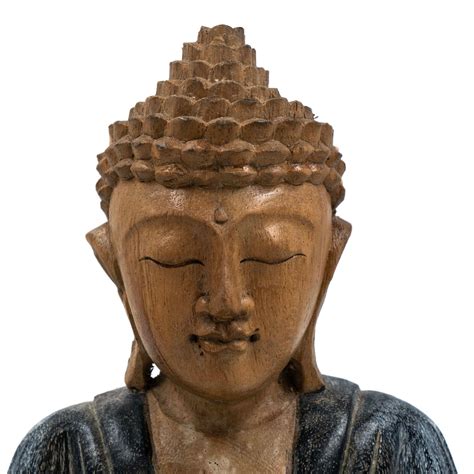 Buy Wooden Sculptures | Suar Wooden Buddha Namaskara Mudra | Shop at Beruru