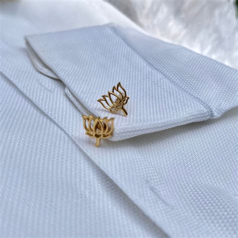 Lotus Cufflinks – Gold Plated 925 Silver, Minimalist Style