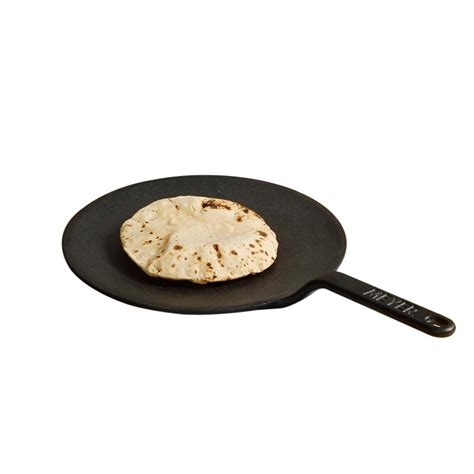 Buy Meyer Pre-Seasoned Cast Iron Roti/Chapati/Dosa Tawa Pan with Stick ...