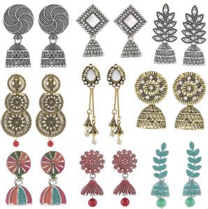 Flipkart.com - Buy YOTOG 9 Pair Oxidised Silver, Golden Multicolor ...