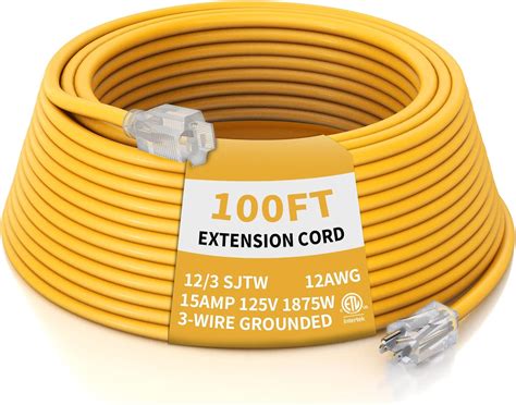 Amazon.com: PLUGTUL 12 Gauge Extension Cord 100 Ft, Heavy Duty Outdoor ...