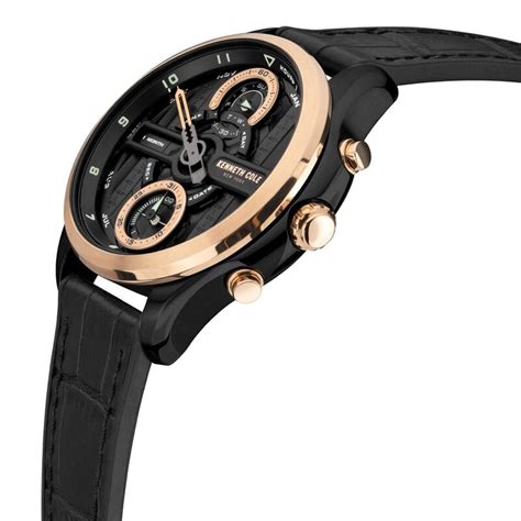 Buy Online Kenneth Cole Quartz Chronograph Black Dial Silicone Strap ...