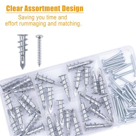 Snapklik.com : #8 Zinc Self-Drilling Drywall Anchors, 60PCs Hollow ...