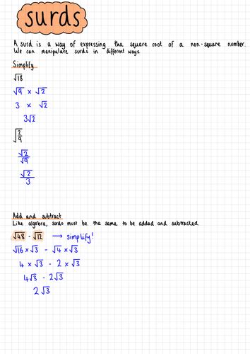 Image result for Surds Math a Level Notes
