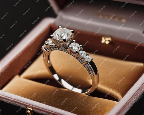 Premium Photo | Luxury expensive silver wedding ring jewelry with diamonds