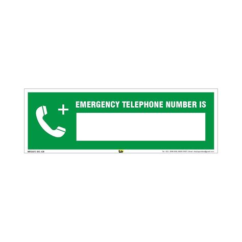 Mr. Safe - Emergency telephone Number Is Sign Eco Vinyl Sticker 12 Inch ...
