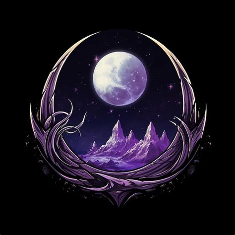 Um logotipo mmorpg com tema de lua em cores roxas | vetor Premium ...