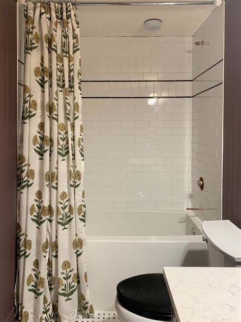One Room Challenge Spring 2021 - Week 7 - DIY Full Length Shower Curtain - Erin Zubot Design - length of shower curtains