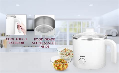 Borosil Cooltouch 1.2 L Electric Kettle, Stainless Steel Inner Body ...