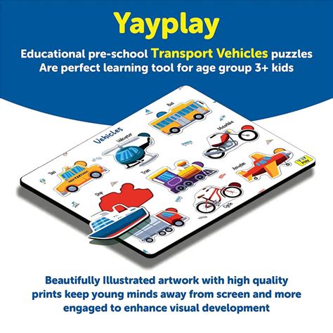 Transport Vehicle Shapes Wooden Puzzles 2+ Years – Mini Leaves