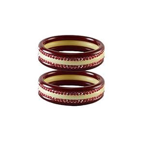 Buy Vidhya Kangan Rani Stone Stud Acrylic Bangle with Extra Large Size ...