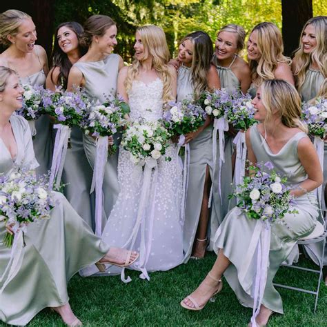 Purple And White Wedding Flower Bouquets