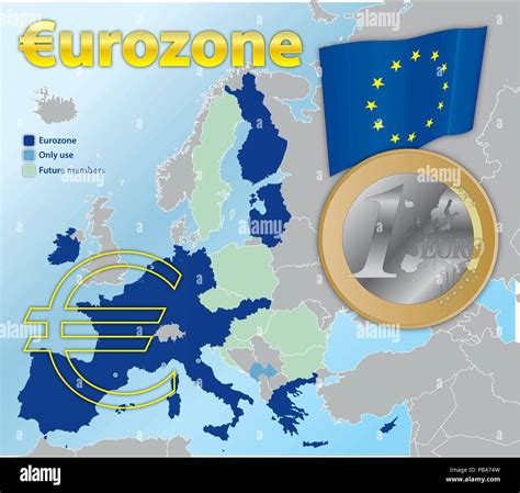 Euro zone map, Euro currency, European Union Stock Vector Image & Art - Alamy
